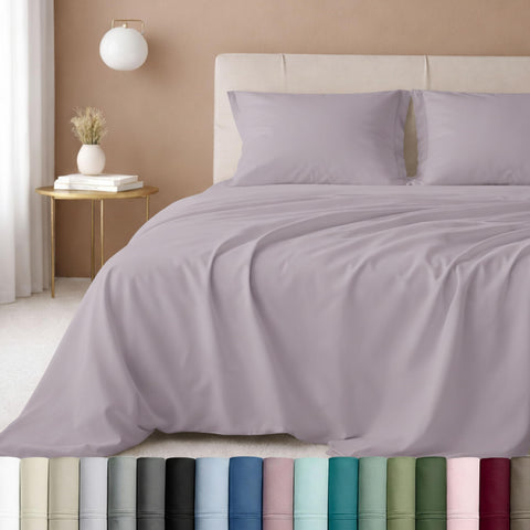 California Design Den lavender flat sheet with silky smooth feel for restful nights