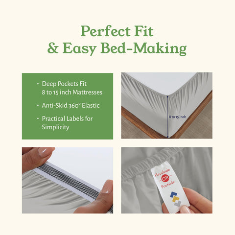 California Design Den light-grey crisp percale finish for a cool, matte look.