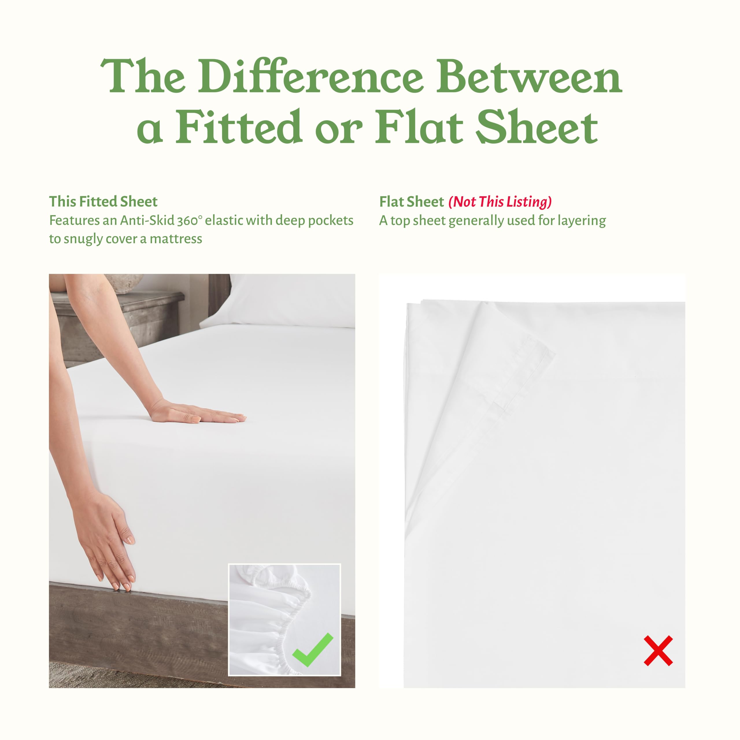 California Design Den machine-washable fitted sheet for easy care.
