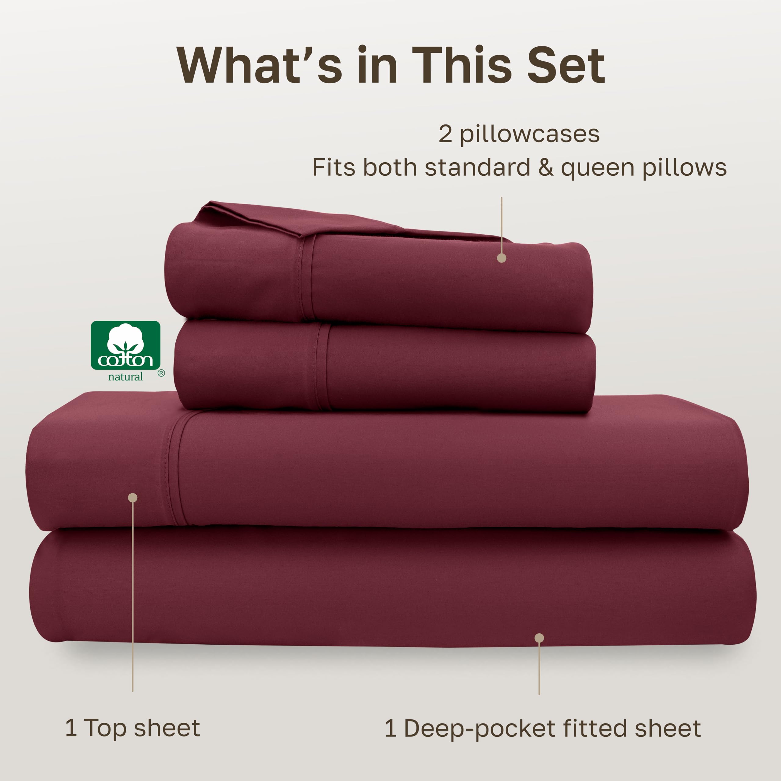 California Design Den pillowcases 21-by-32 for easy bed making.