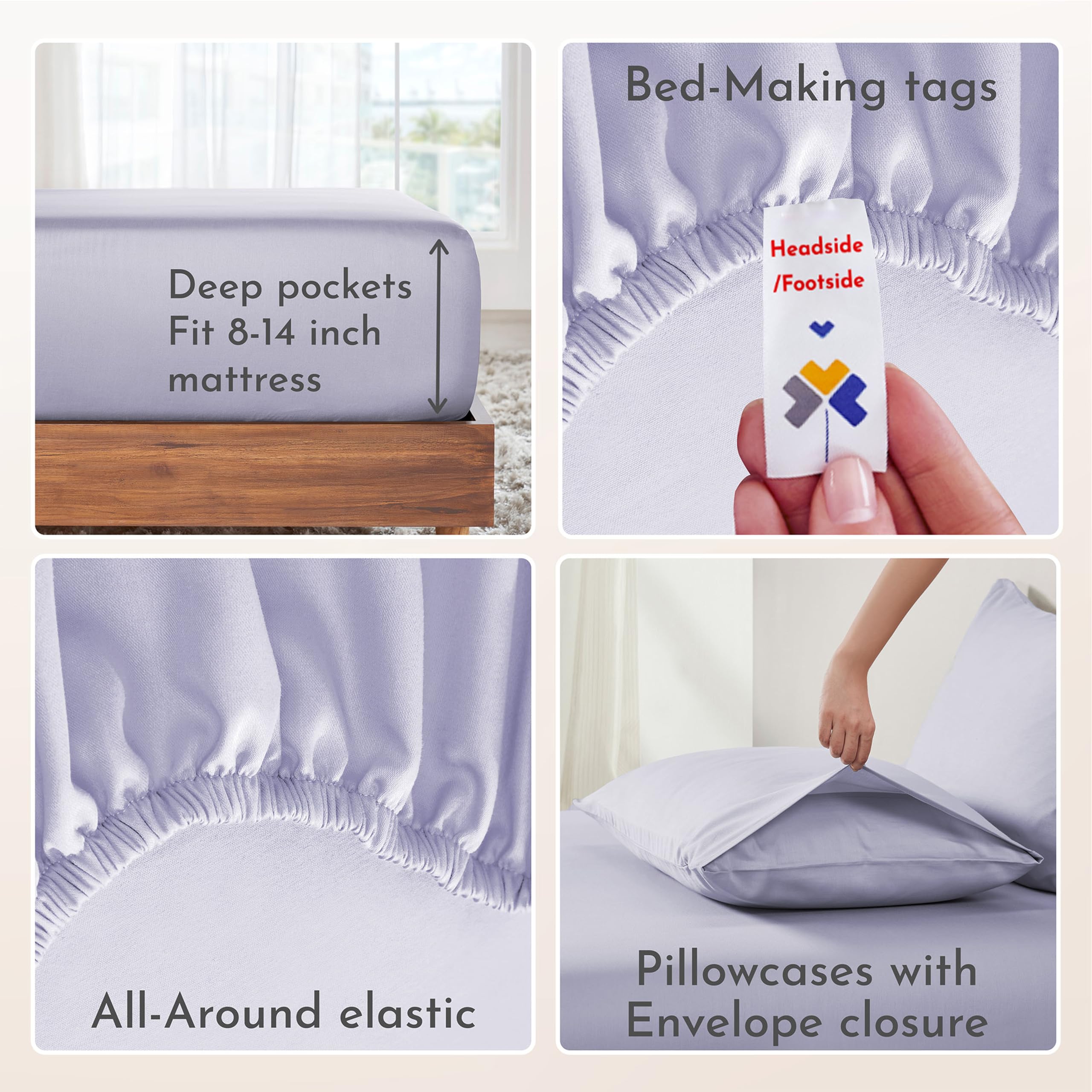 California Design Den pillowcases with envelope closures for secure inserts