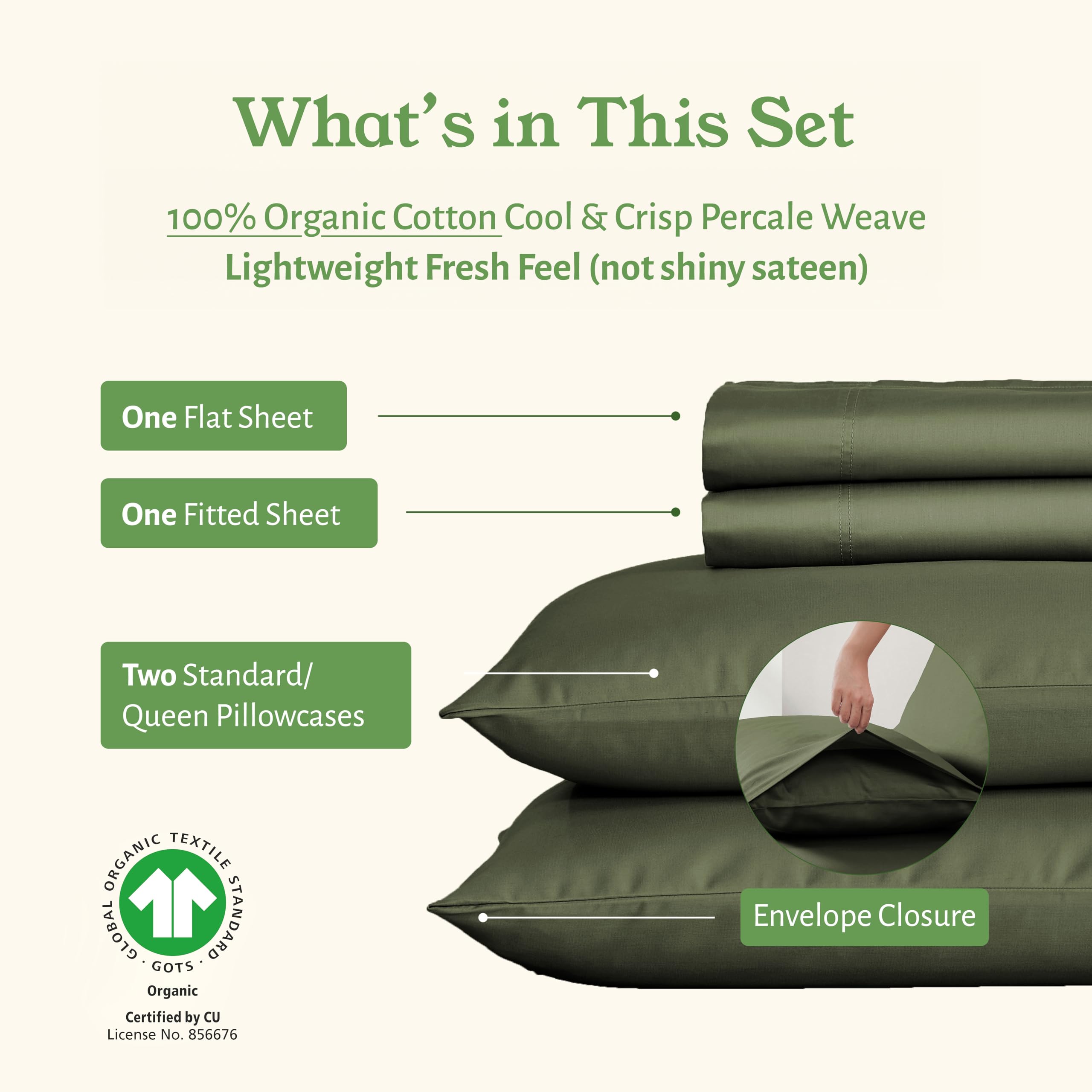 California Design Den envelope-closure pillowcases keep bedding neatly in place.