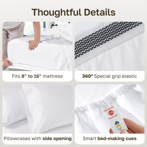 California Design Den pillowcases included with the queen sheet set for easy layering.