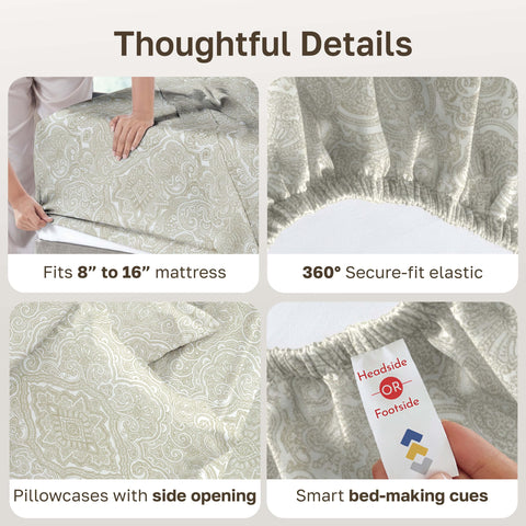 Two pillowcases with open-end design for simple nightly use.