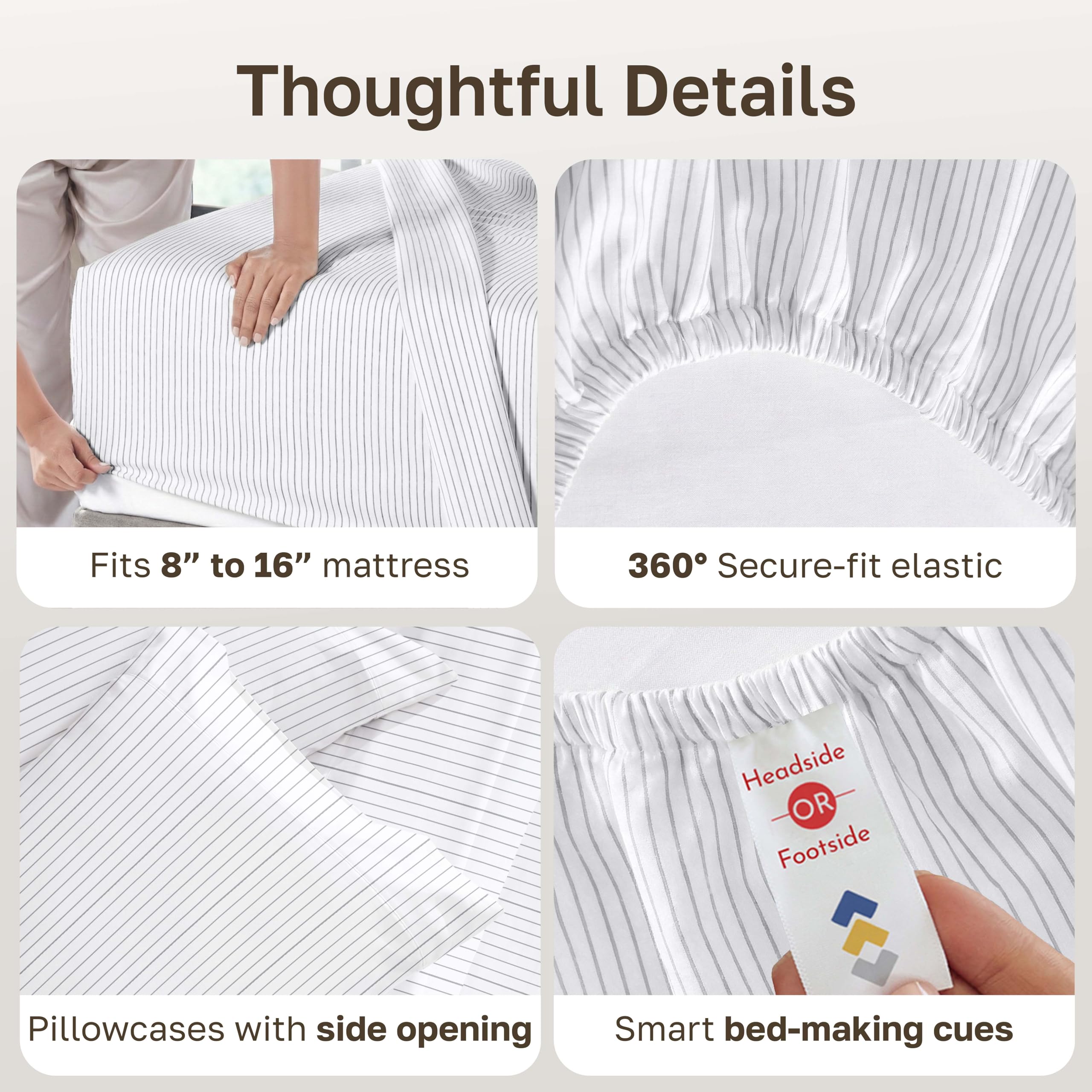 California Design Den pillowcases open-end design for easy pillow insertion