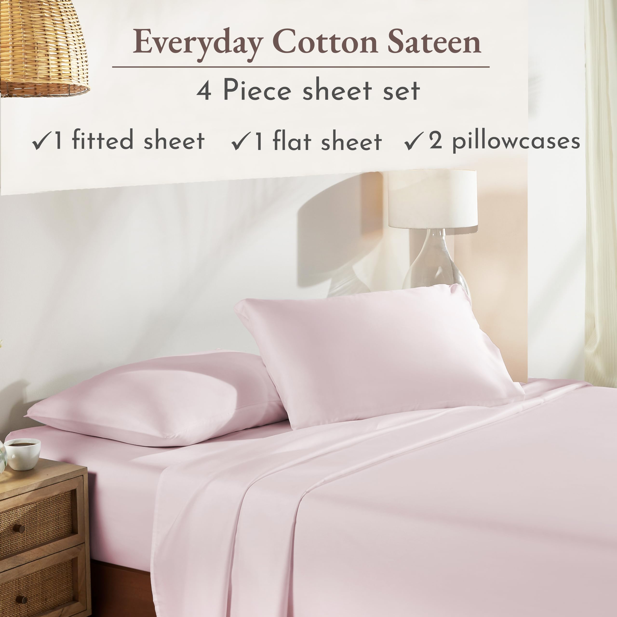 California Design Den pink pillowcases with envelope closures for neat bed making