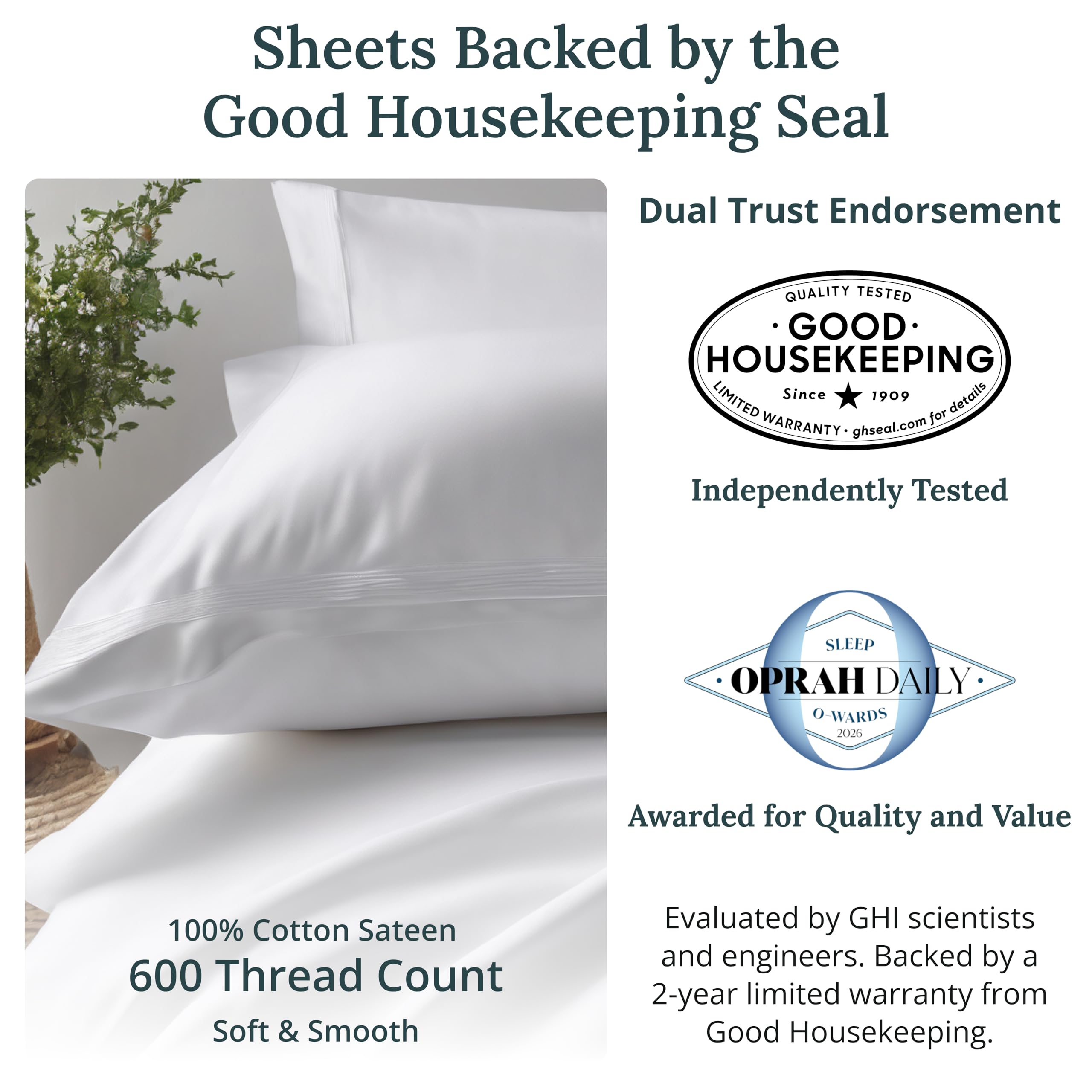 California Design Den deep-pocket fitted sheet with elastic for secure fit