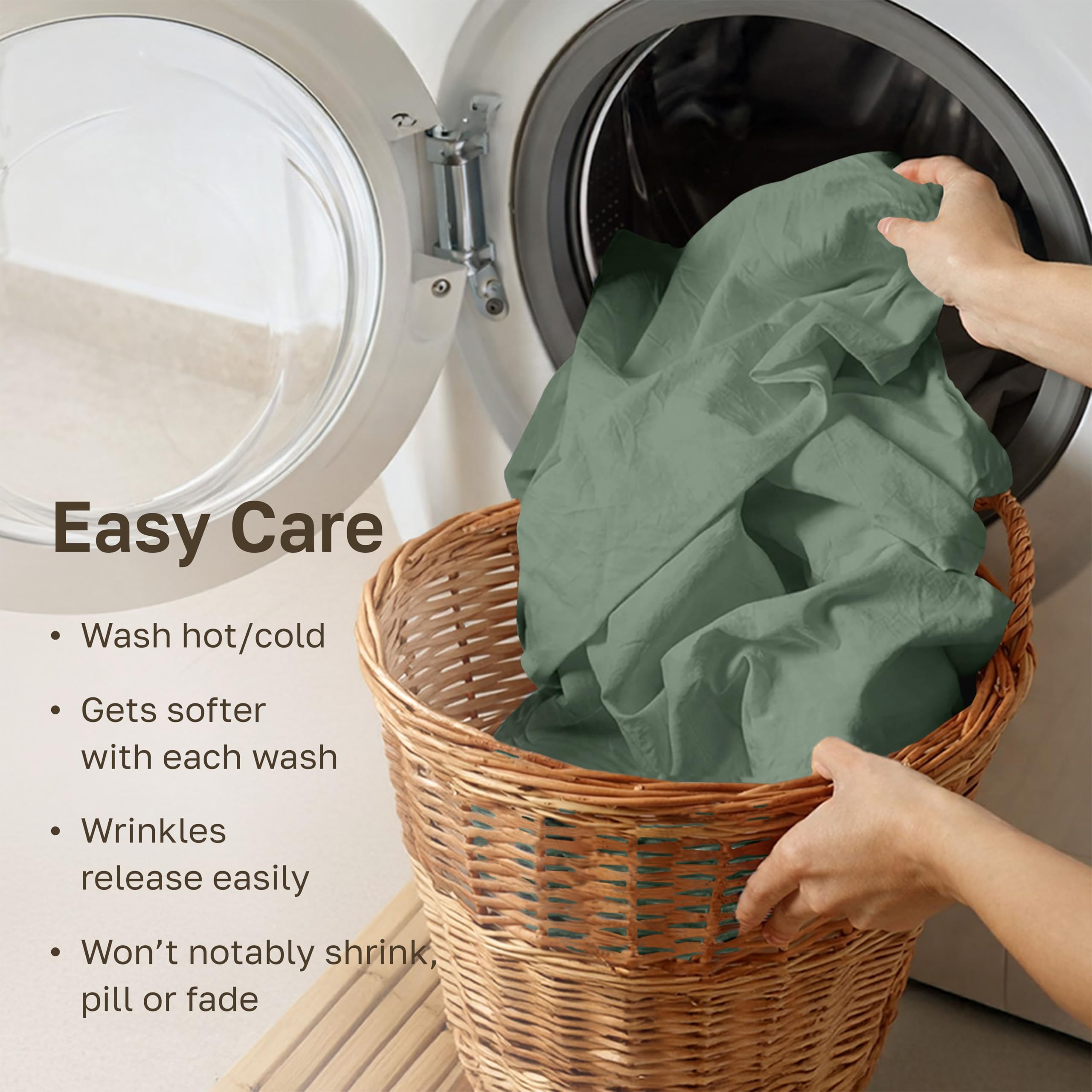 California Design Den machine washable care for easy cleaning