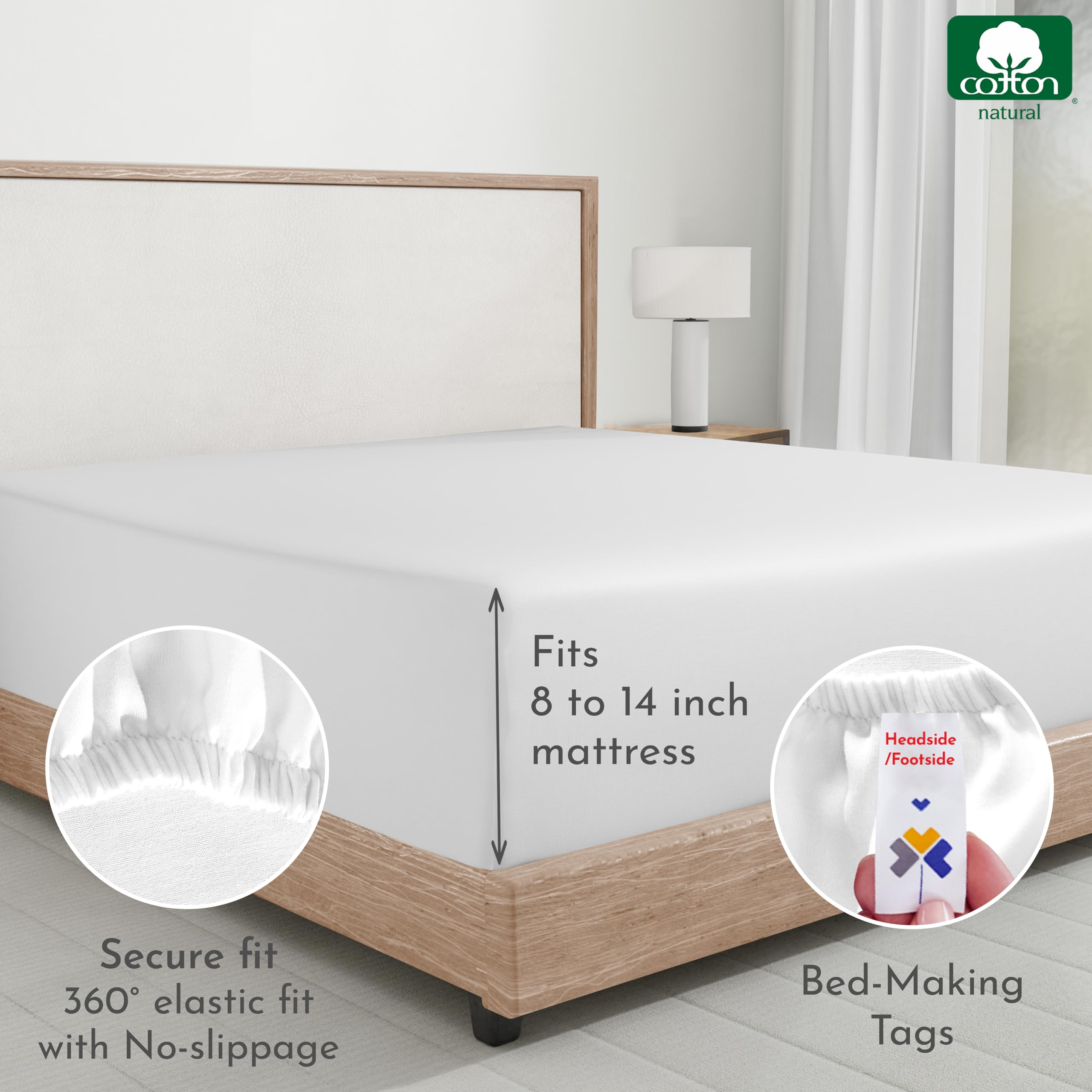 California Design Den white sateen texture feels breathable and lightweight.