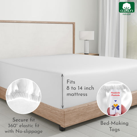 California Design Den white sateen texture feels breathable and lightweight.