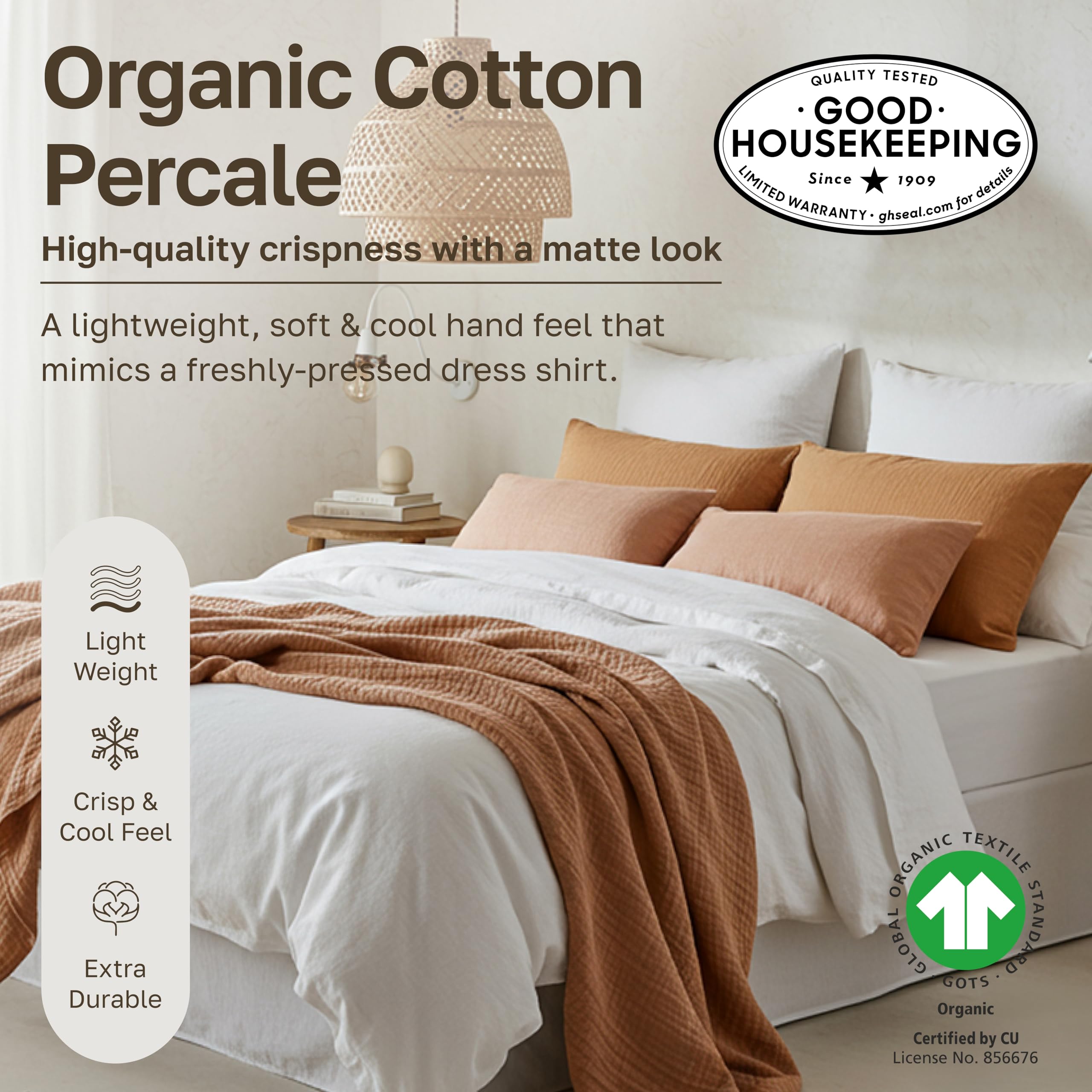 California Design Den queen flat sheet laid flat with generous dimensions