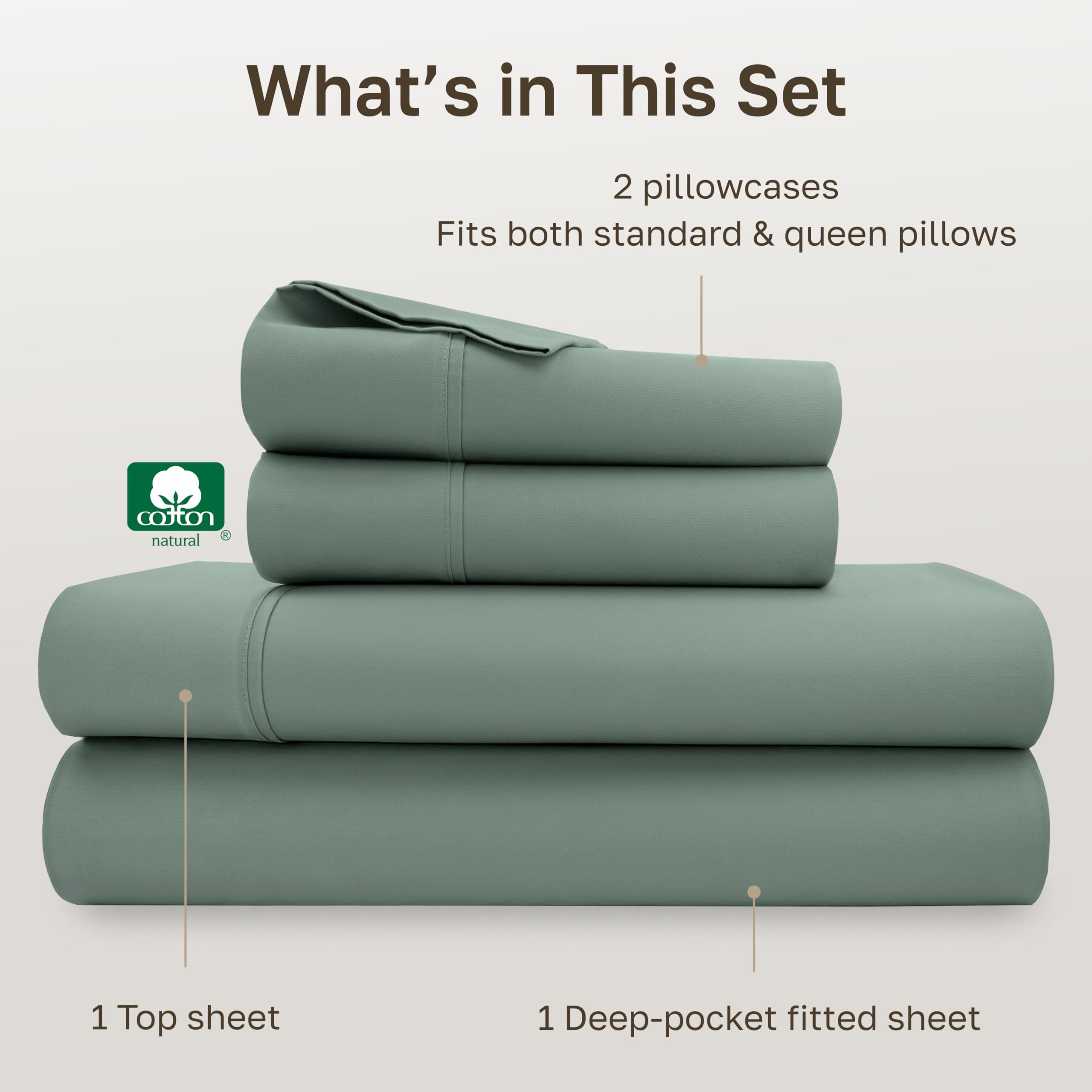 California Design Den queen pillowcases highlight open-end design and breathable cotton softness