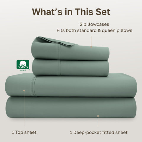 California Design Den queen pillowcases highlight open-end design and breathable cotton softness