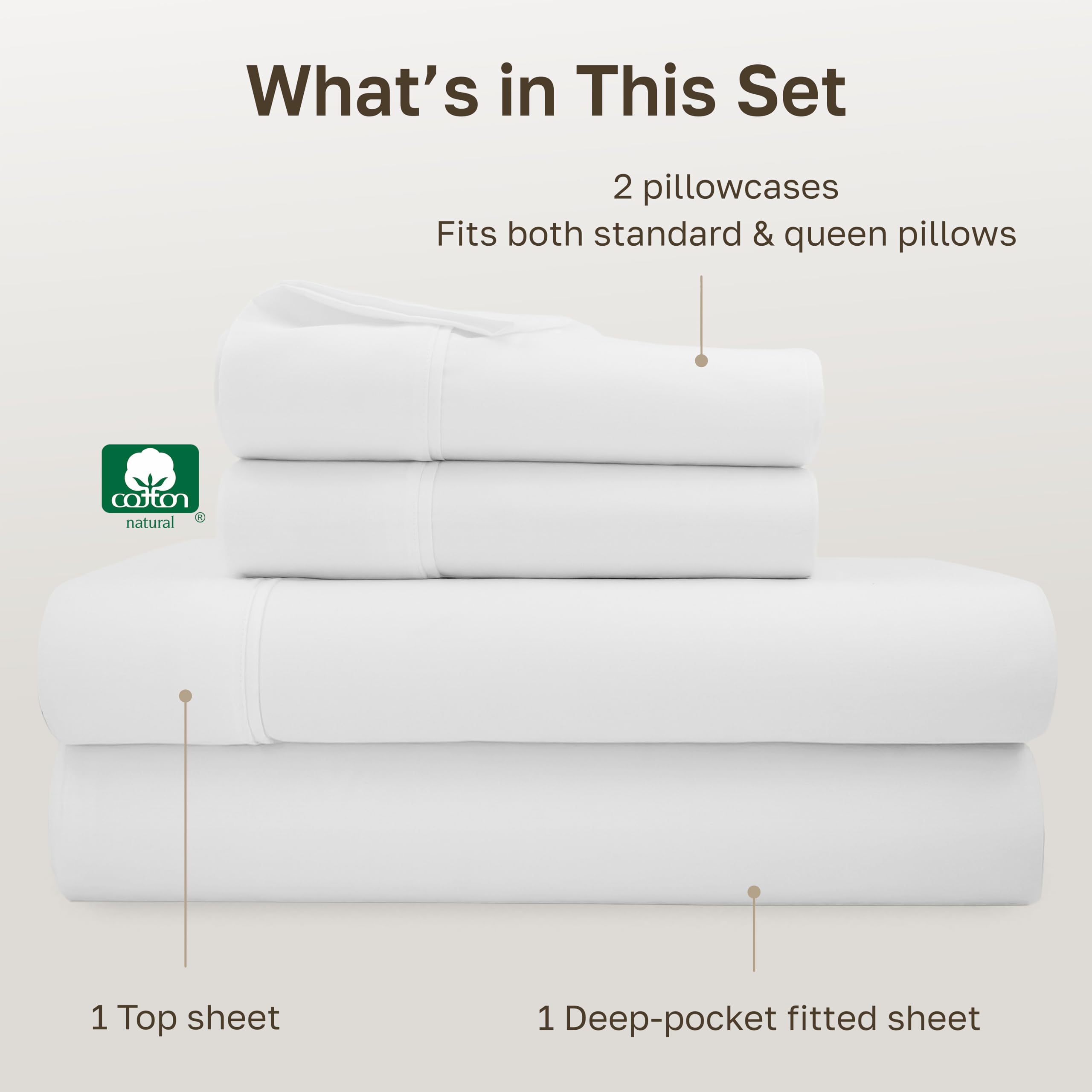 California Design Den queen pillowcases open-end design for easy bed making.
