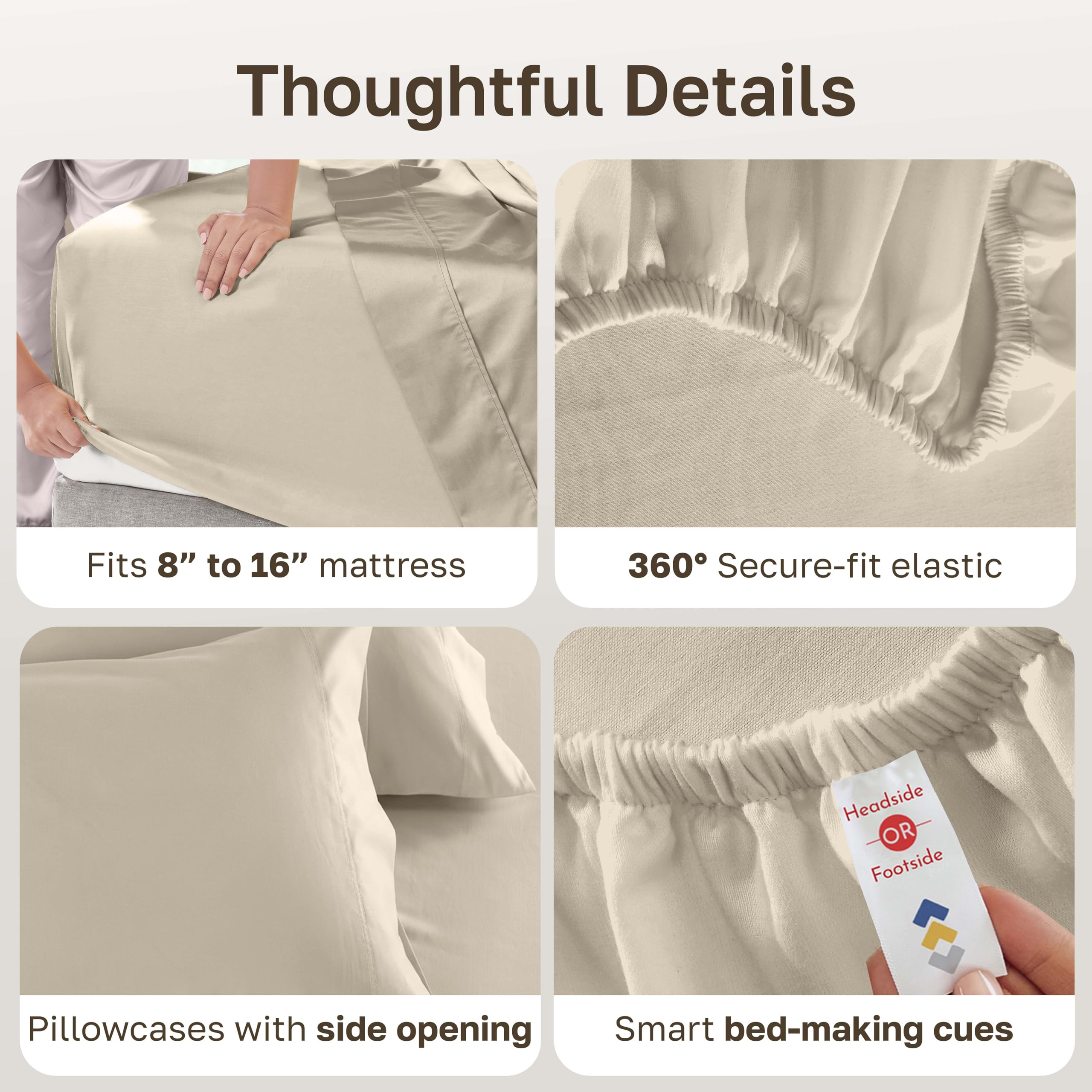 California Design Den sateen weave provides a soft sheen and plush feel.