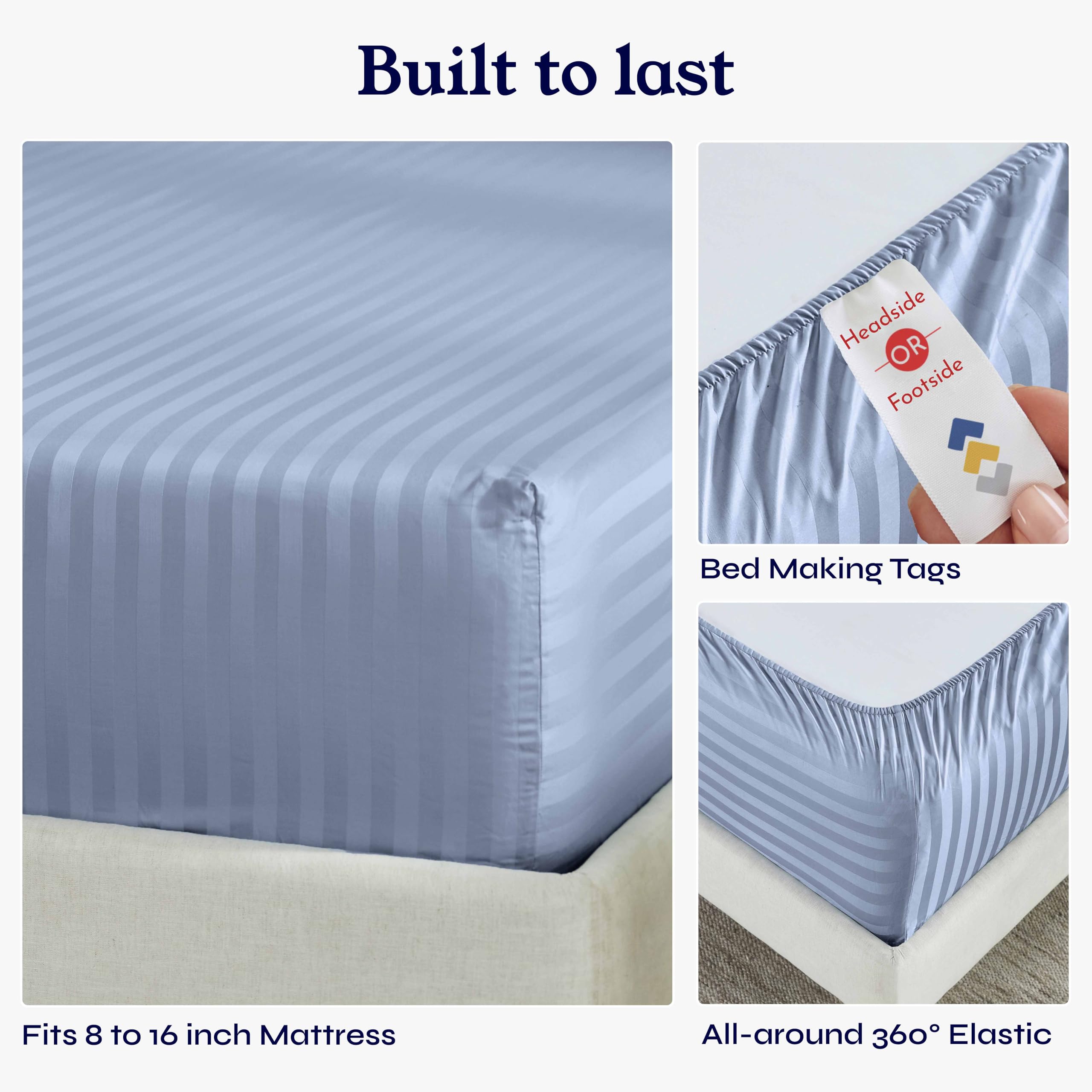 California Design Den 500 thread count sateen delivers a silky-soft, luxurious surface.