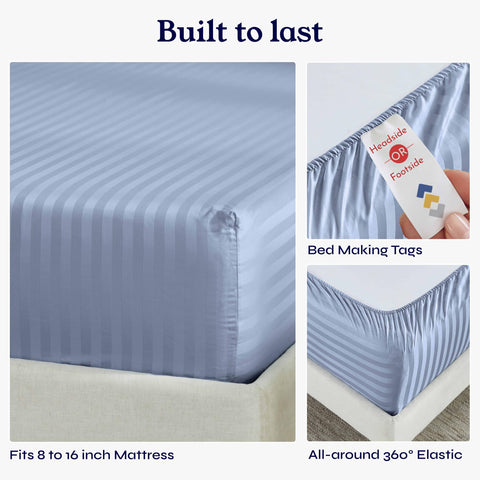 California Design Den 500 thread count sateen delivers a silky-soft, luxurious surface.