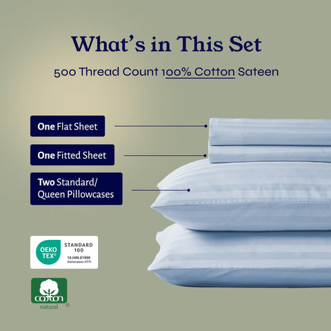 California Design Den deep-pocket design with elastic around the edges keeps sheets in place.