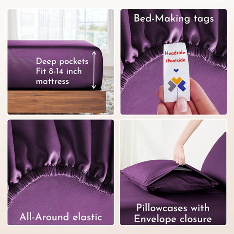 Flat top sheet designed to pair with a deep-pocket fitted sheet.