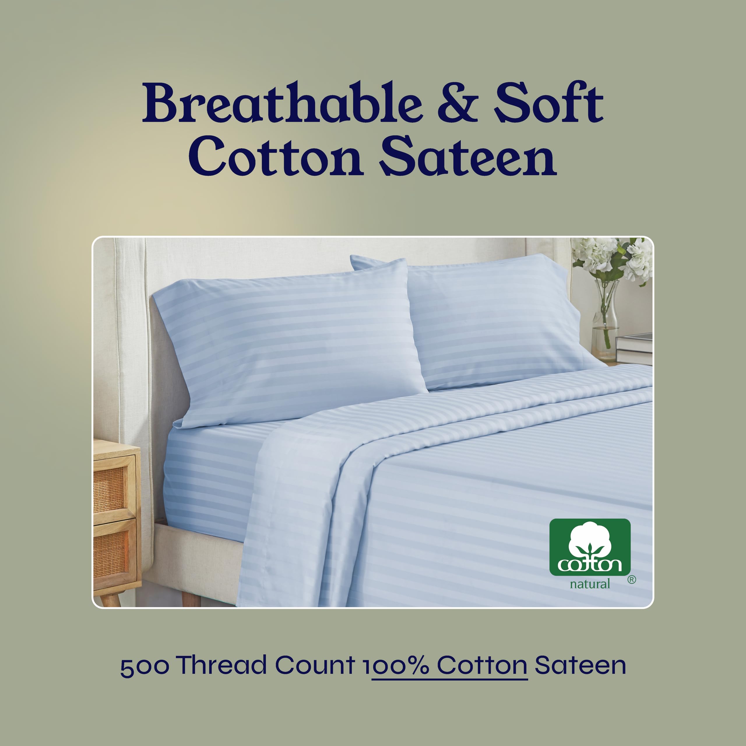 California Design Den queen pillowcases 21x32 add classic, breathable comfort.