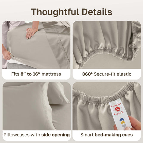 California Design Den pillowcases open-end design for easy bed making and styling.