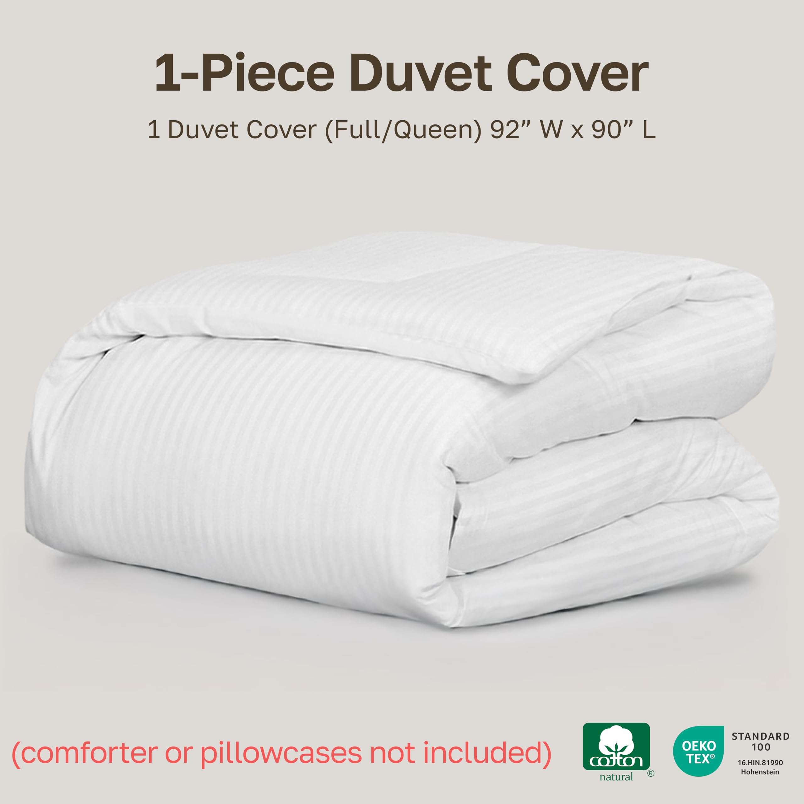 California Design Den queen size duvet cover on bed shows a crisp striped style.