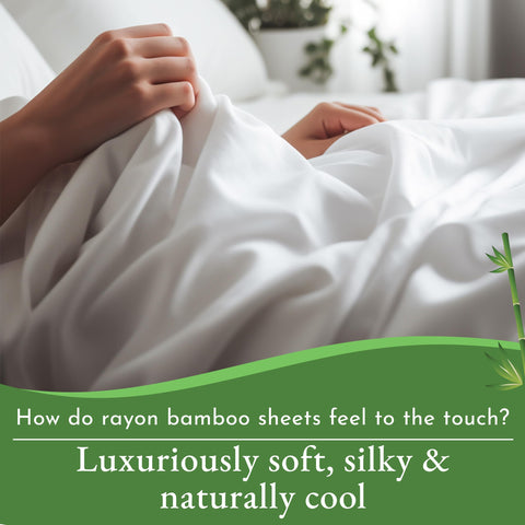 California Design Den close‑up shows silky bamboo fabric texture for comfort.