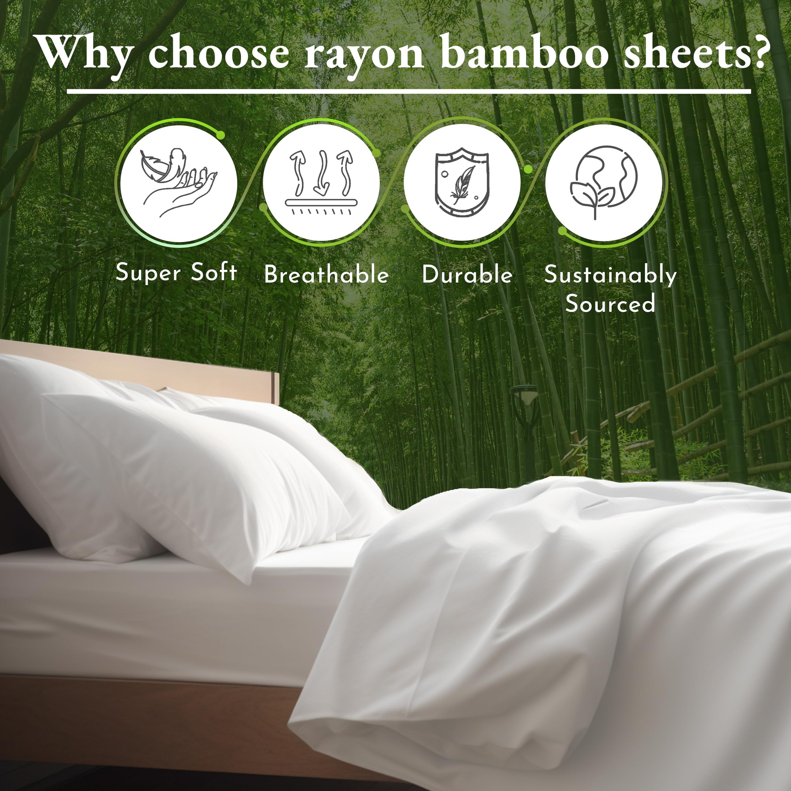 California Design Den bamboo pillowcases offering silky touch and easy care.