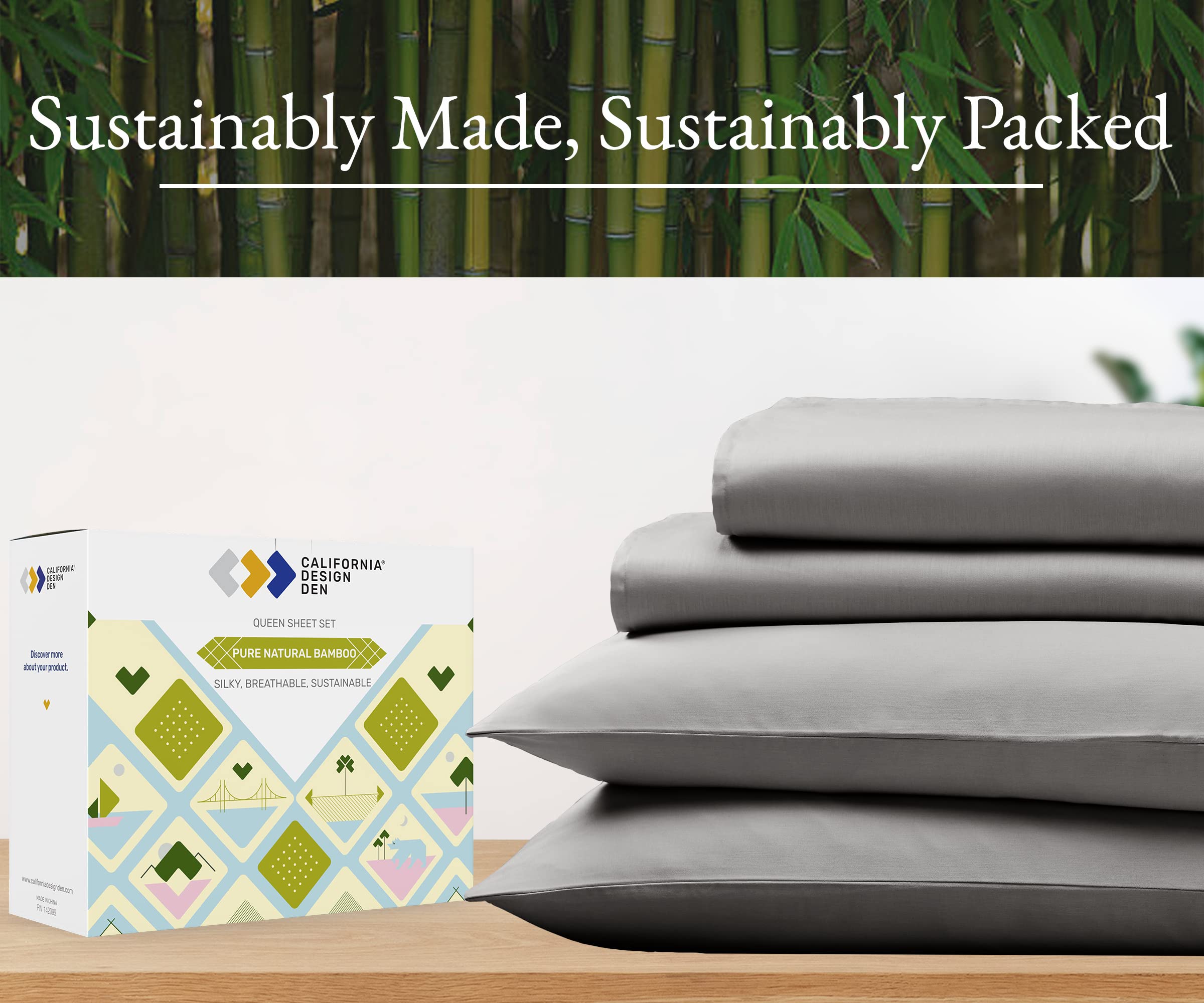 California Design Den silver grey bamboo sheets drape beautifully with durable finish.