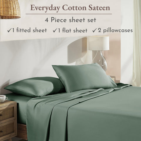 Close-up of California Design Den sateen fabric highlighting breathable, smooth texture
