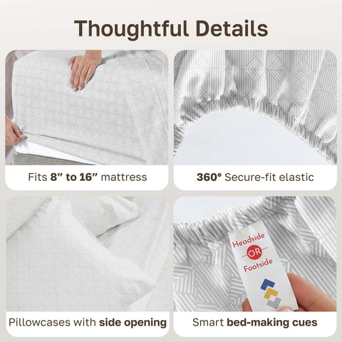 Sateen finish adds a gentle sheen and silky feel
