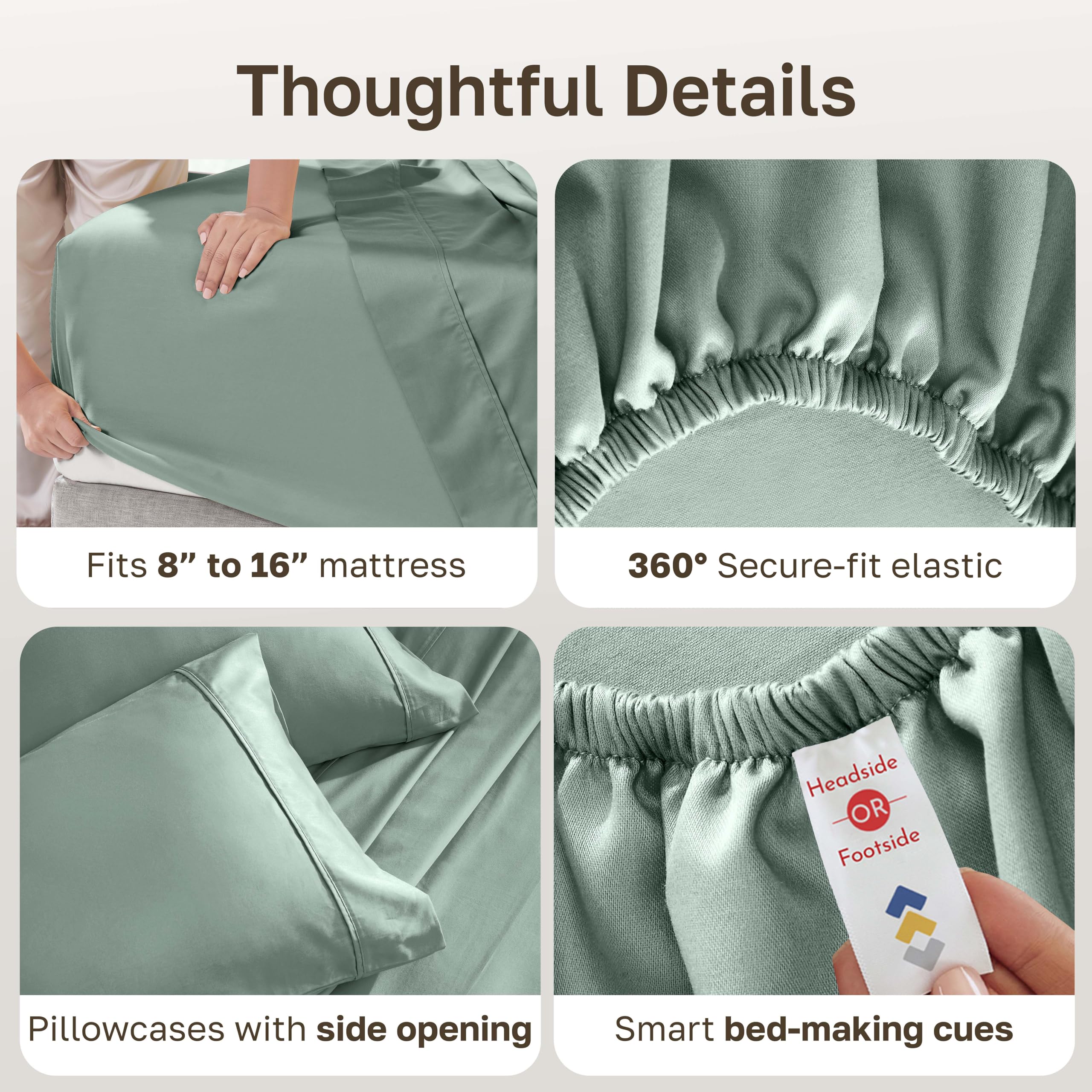 California Design Den lightweight sateen finish delivers a lustrous feel that softens with washing