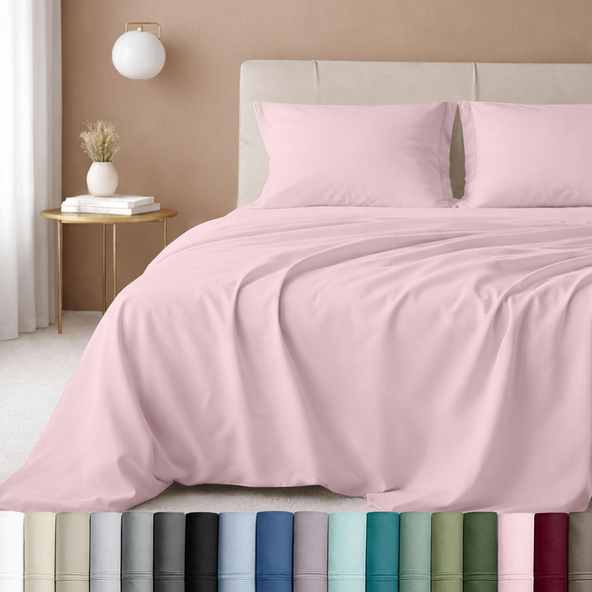 California Design Den flat-sheet close-up shows sateen finish and smooth texture.