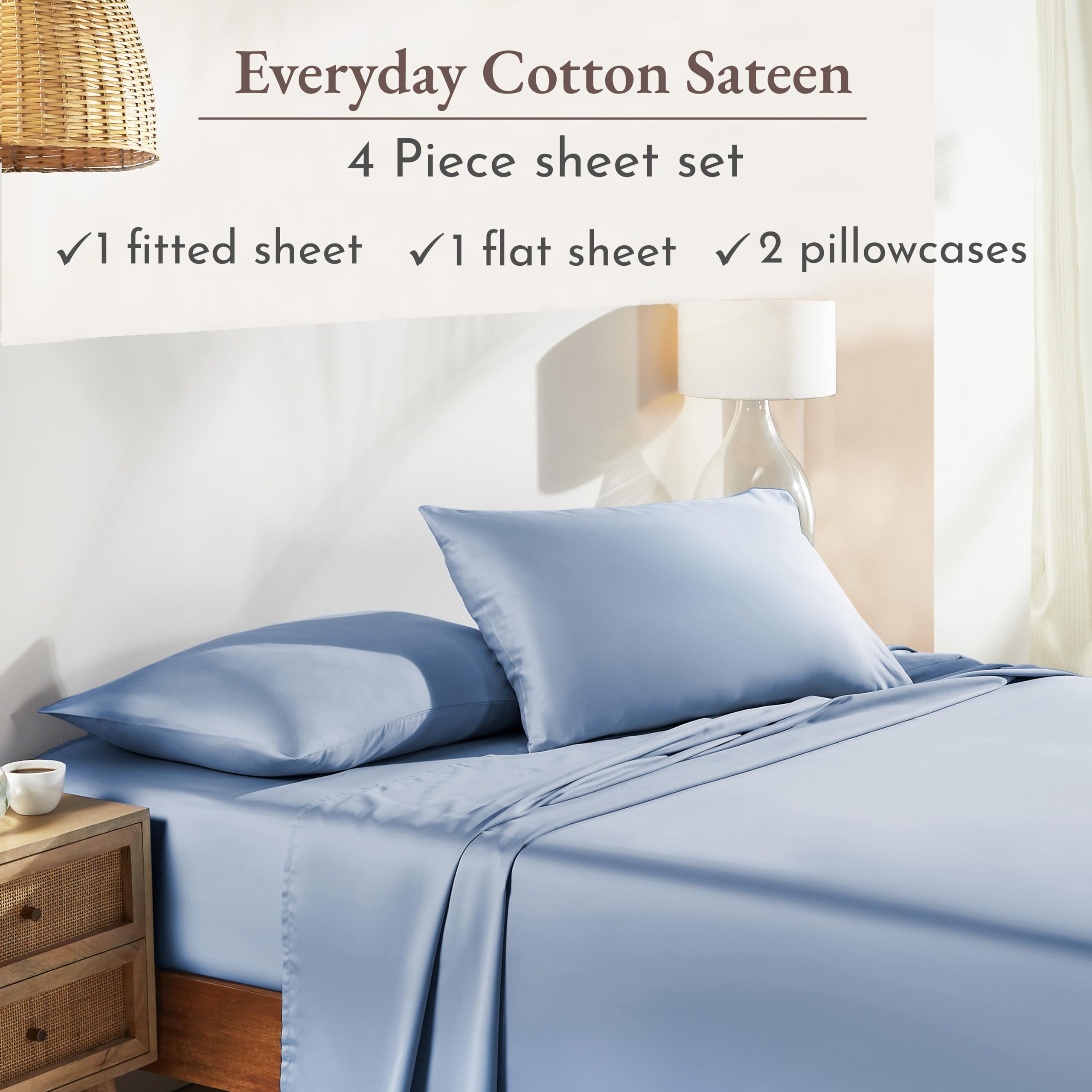 California Design Den sateen weave closeup highlighting smooth sheen and soft hand feel