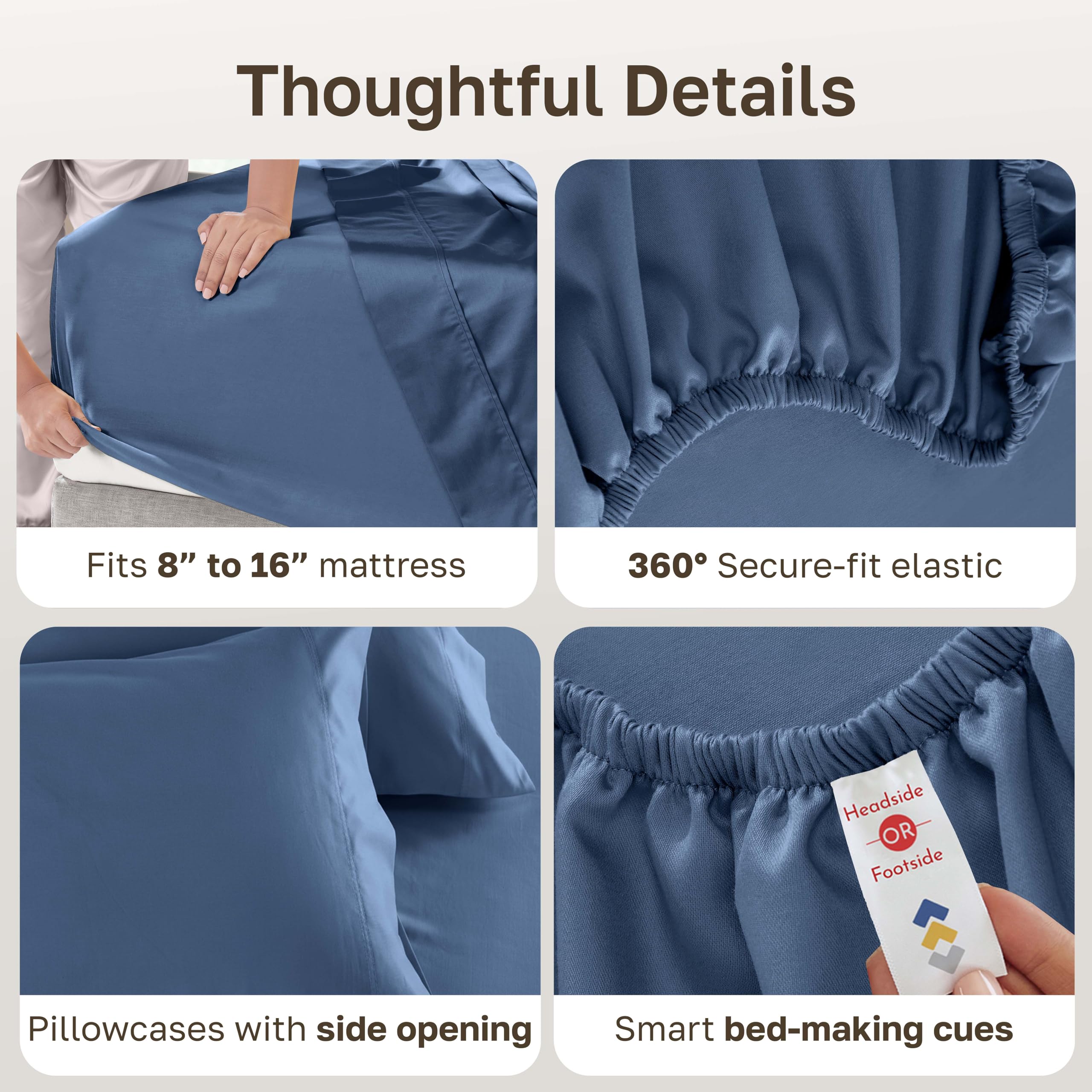 Sateen weave close-up reveals smooth surface and subtle sheen.