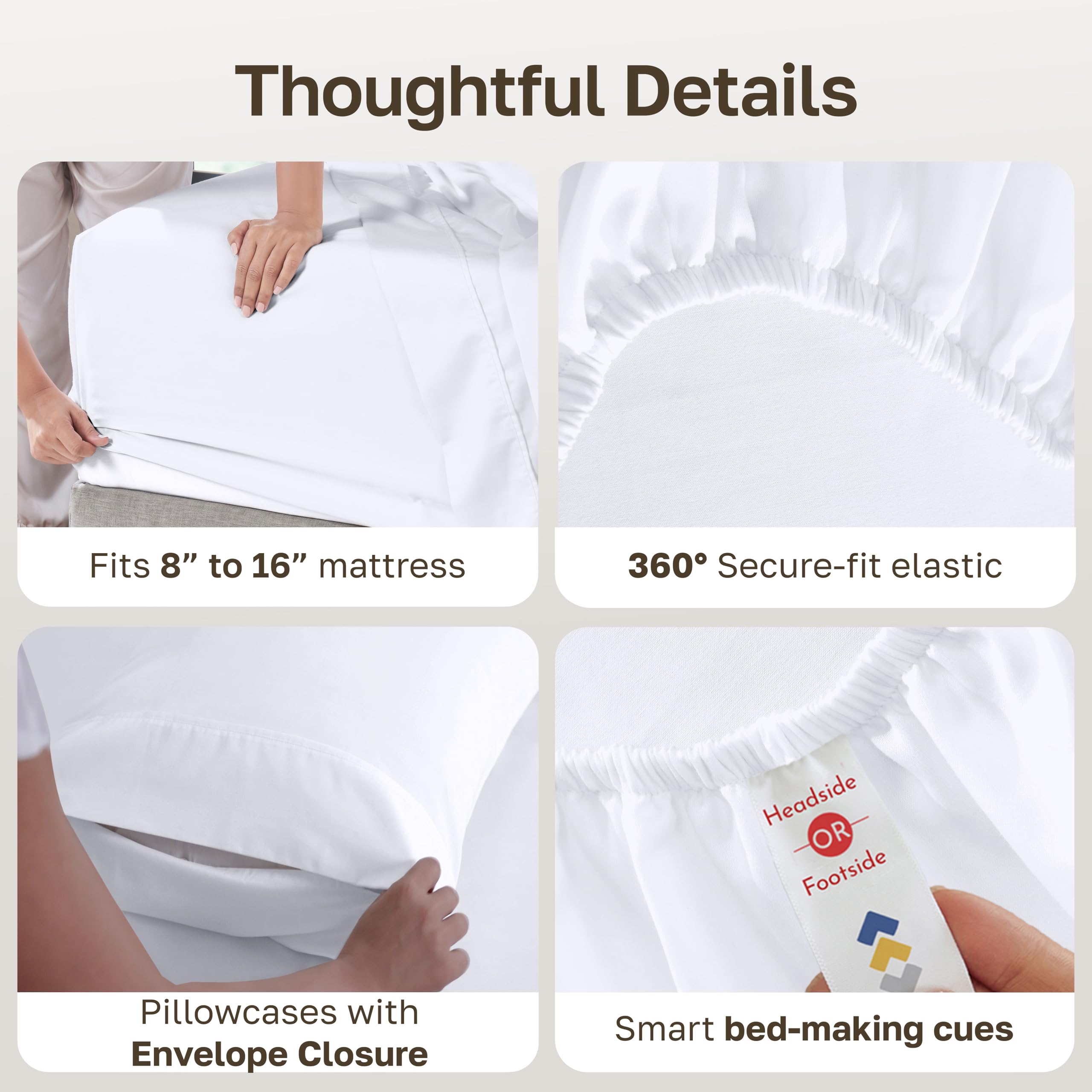 California Design Den sateen weave white offers a soft, silky feel and smooth drape