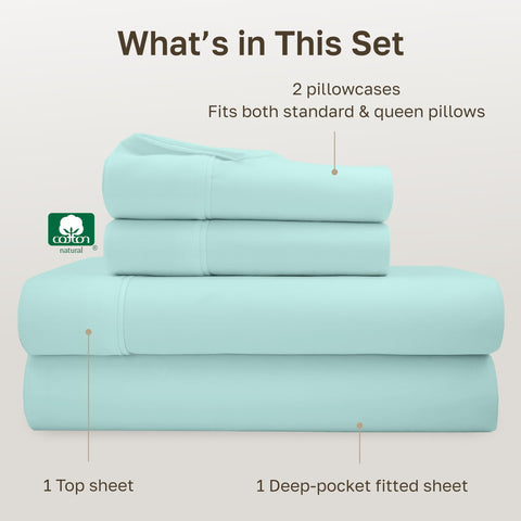 California Design Den seafoam sateen close-up showing subtle sheen and silky hand feel