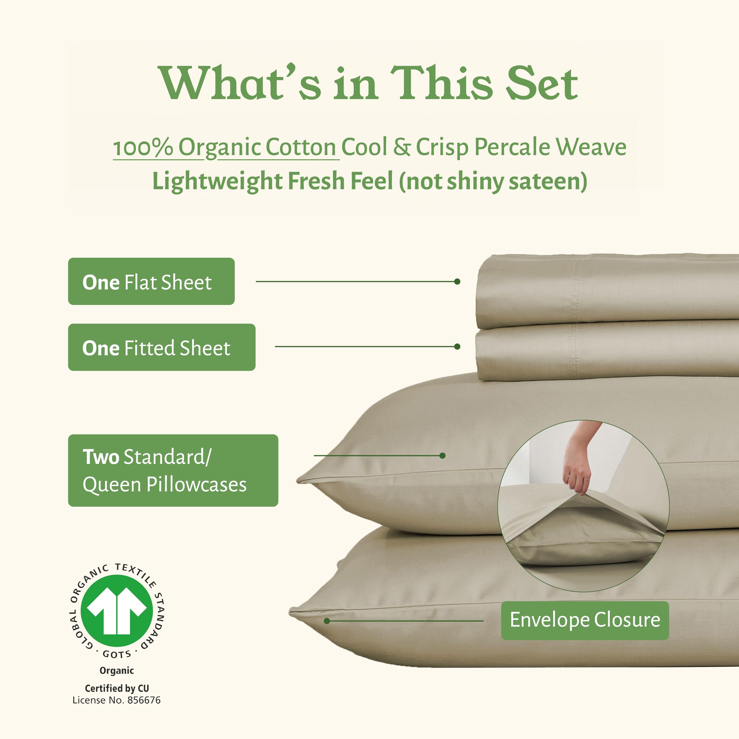California Design Den crisp percale finish highlights a matte, cool surface