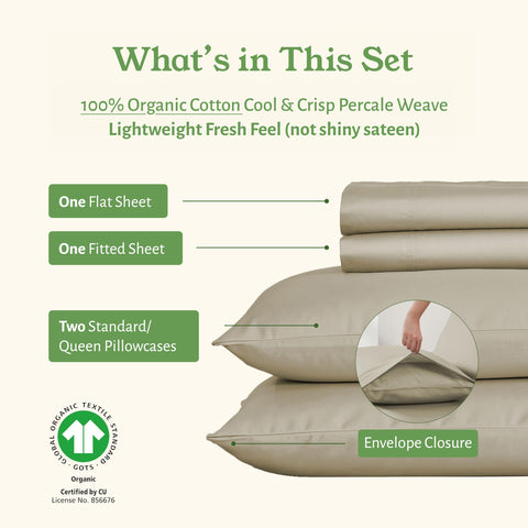California Design Den crisp percale finish highlights a matte, cool surface