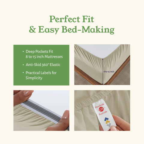 California Design Den deep-pocket fit demonstrates secure mattress grip