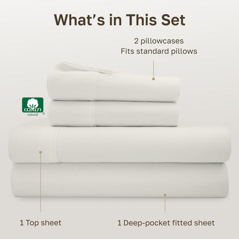California Design Den Ivory weave close-up reveals silky sateen finish and sheen.