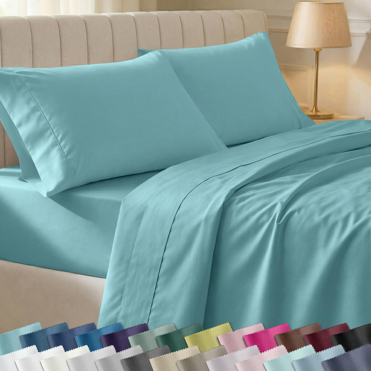 California Design Den soft 100% cotton queen flat sheet delivers smooth sleep feel