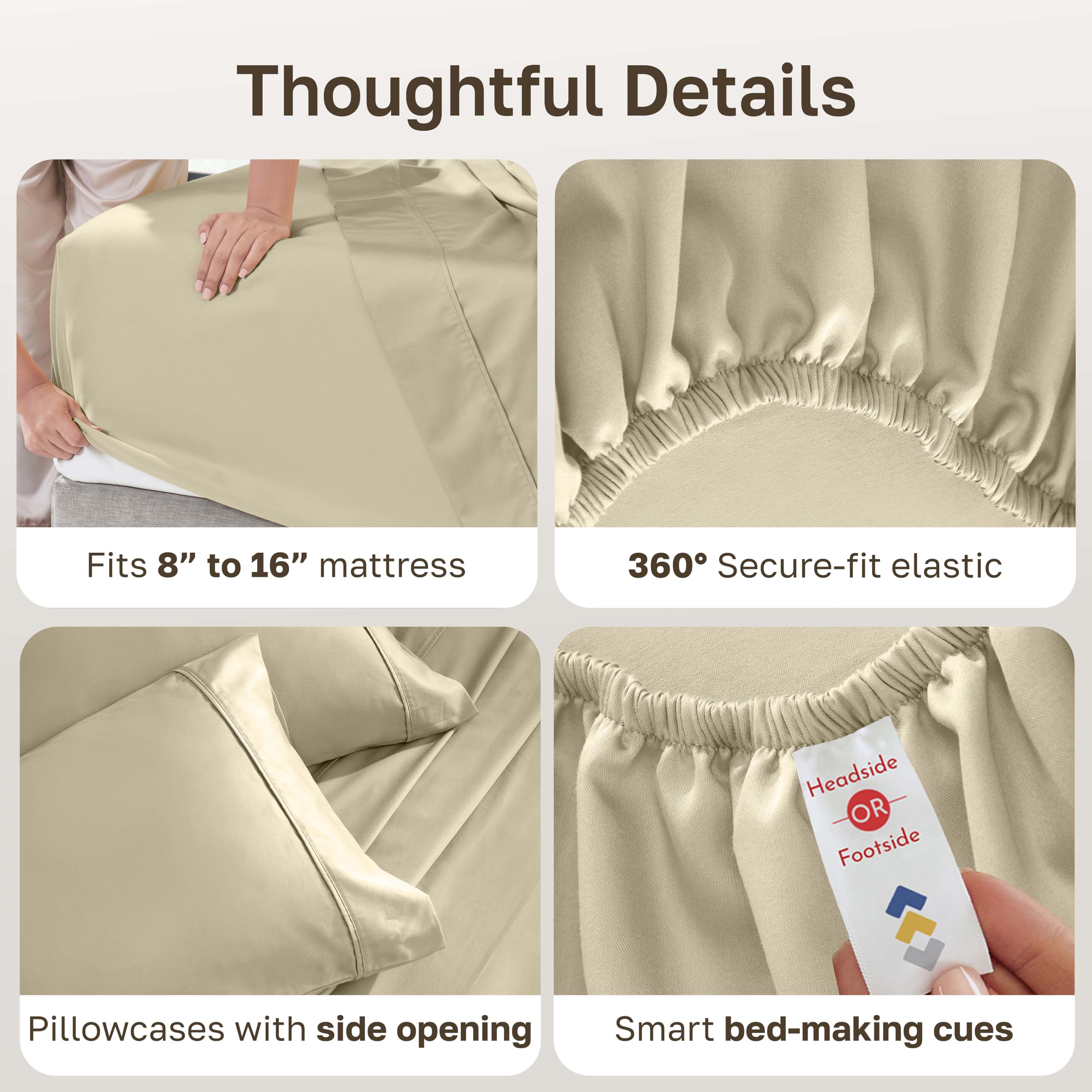In-use California Design Den queen sheets on a bed with neat corners