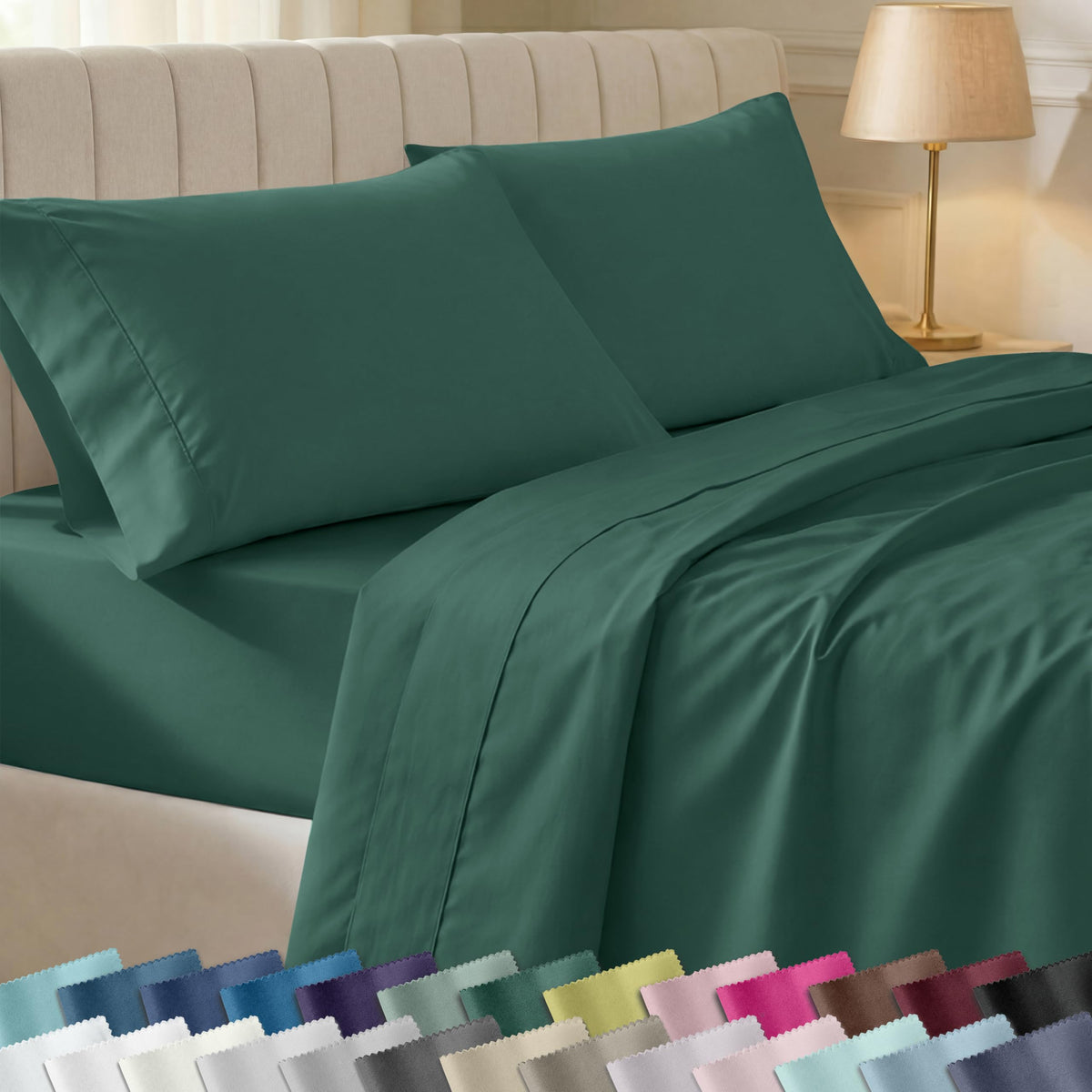 California Design Den flat sheet shows silky 400TC cotton with smooth drape