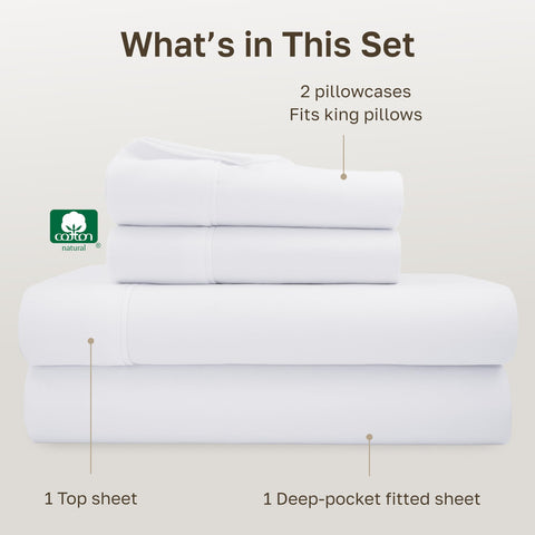 California Design Den Soft 100% cotton sheets deep-pocket fitted sheet for secure fit
