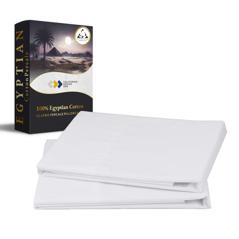 California Design Den Standard/Queen pillowcase 2-pack with crisp percale finish for soft nights.