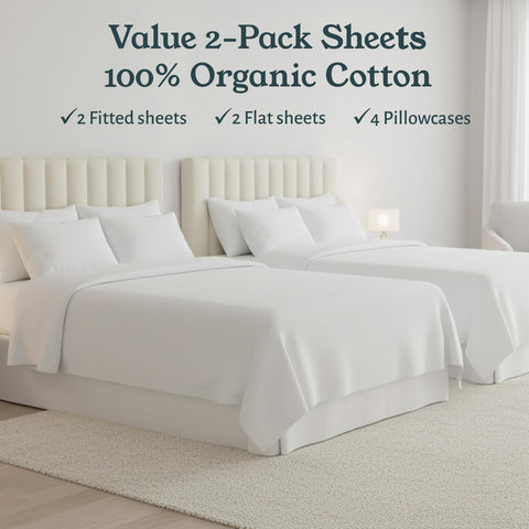 California Design Den percale king label tops—simple bed-making with top and bottom markers.