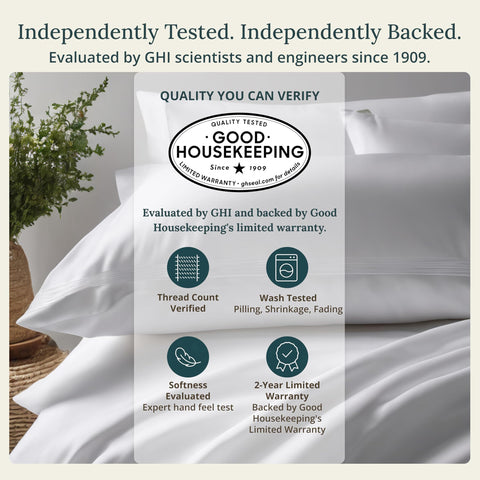 California Design Den top sheet 84x96 highlights generous length for flexible bed making.