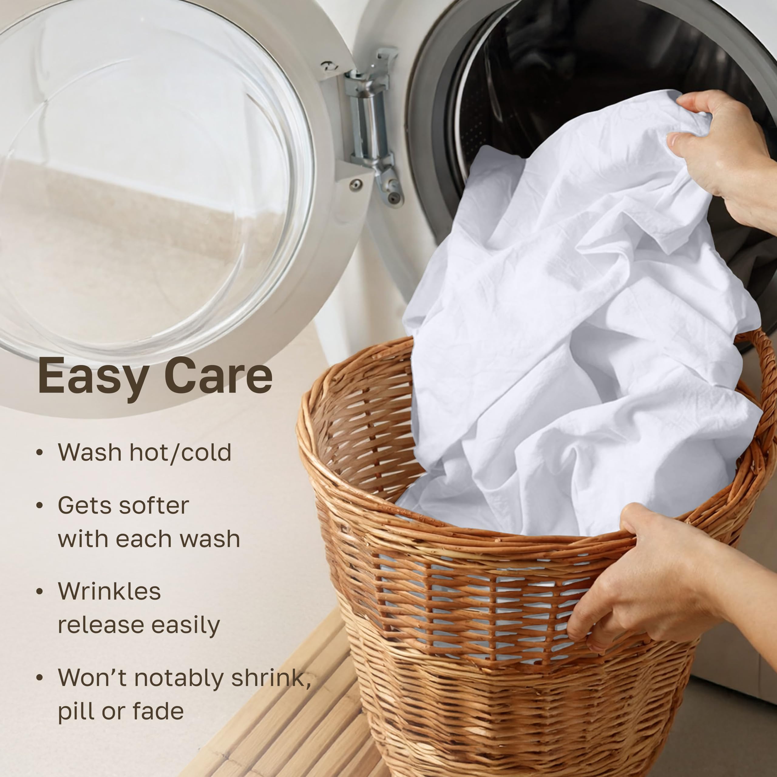 California Design Den twin flat sheet ready for machine washing
