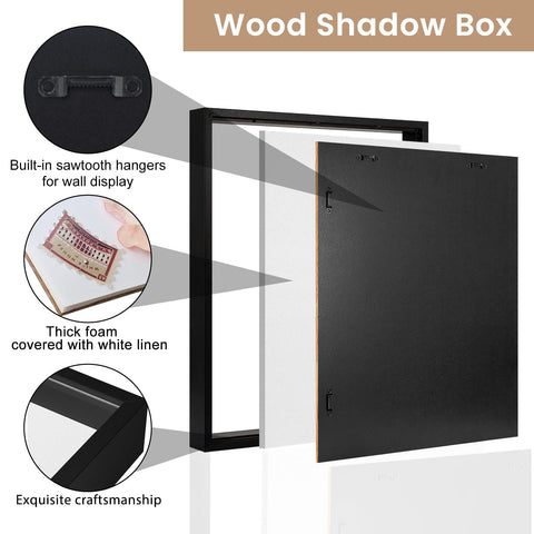 Califortree Large Shadow Box 16x20 side view ideal for vertical placement.